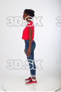 Whole body blue jeans red tshirt reference of Carrie 0003
